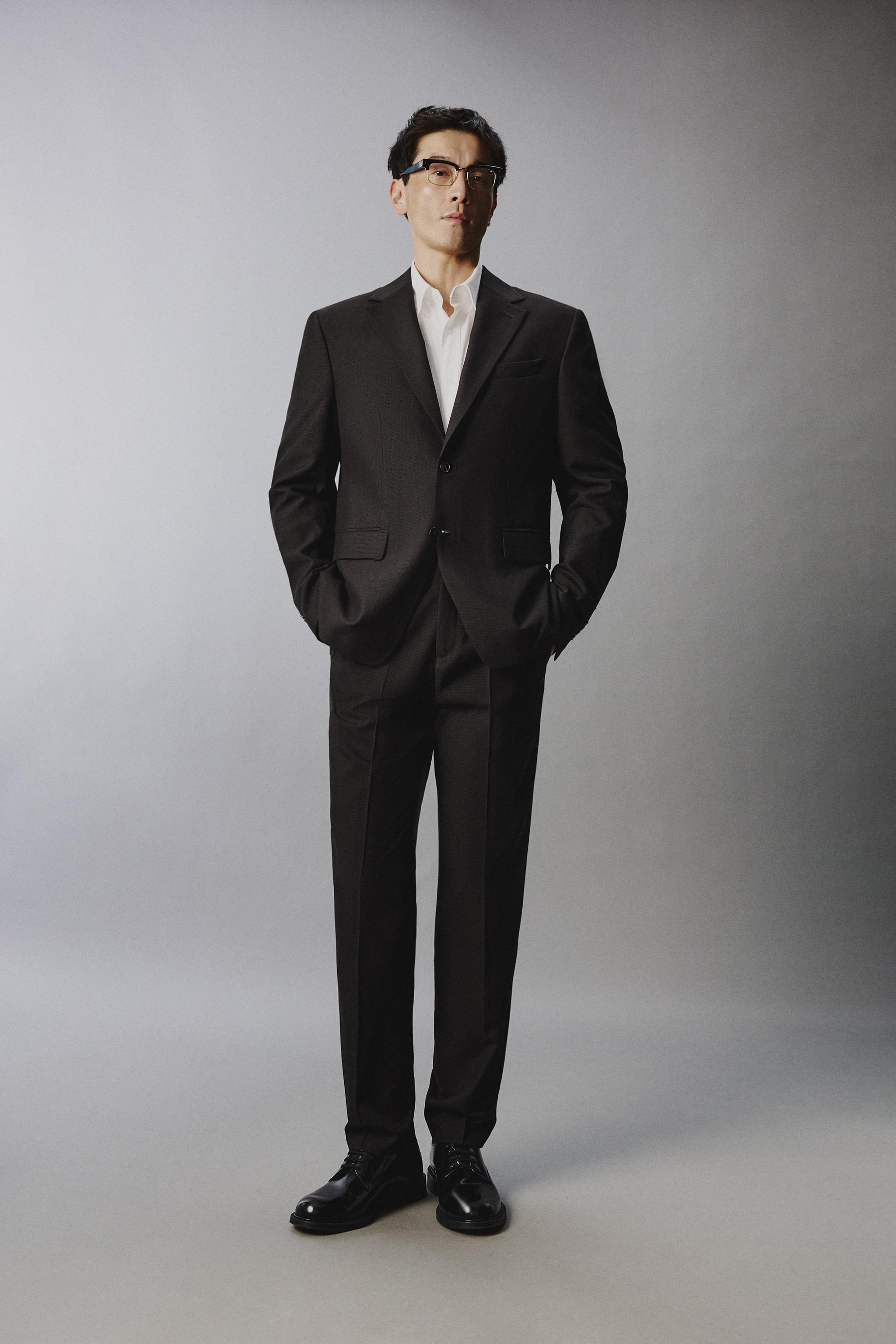 PANTALON DE COSTUME PIED-DE-POULE
