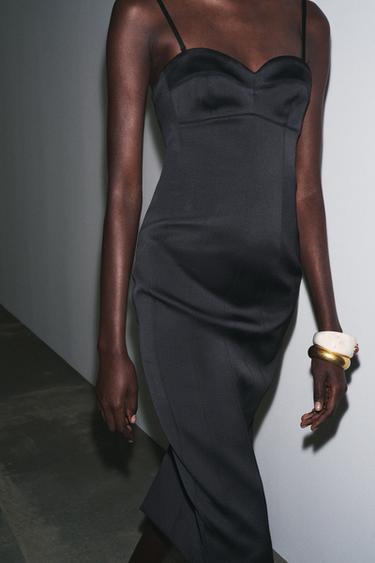 ROBE SATINÉE MULTIPOSITIONS ZW COLLECTION - Noir de Zara - Image 4