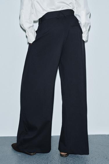 ZW COLLECTION WIDE-LEG TROUSERS WITH DARTS - Dark navy by Zara - Image 2
