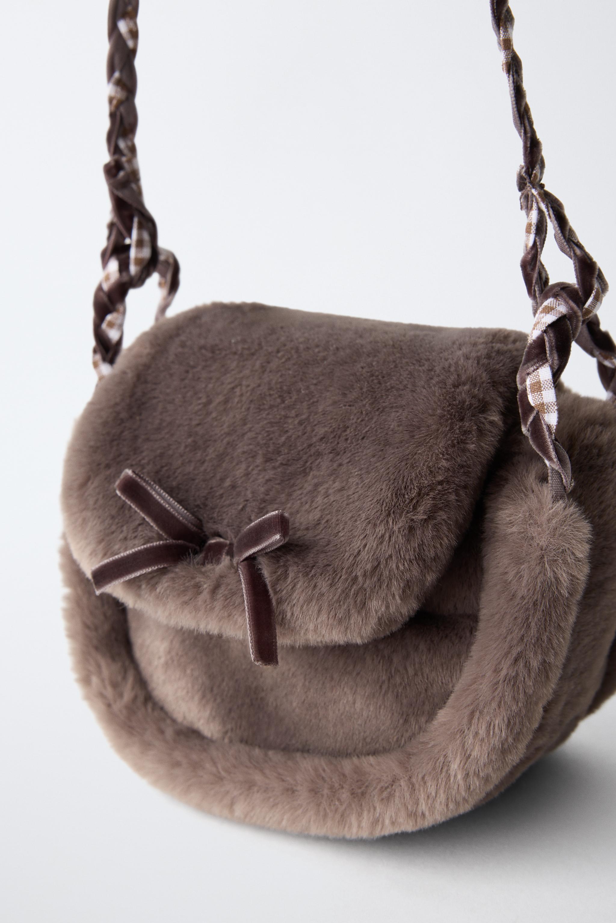 SAC BANDOULIÈRE NŒUD EFFET FOURRURE