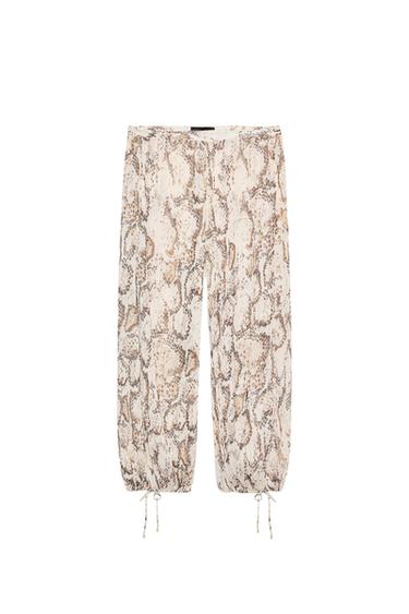 PANTALÓN BOMBACHO ESTAMPADO ANIMAL - Serpiente de Zara