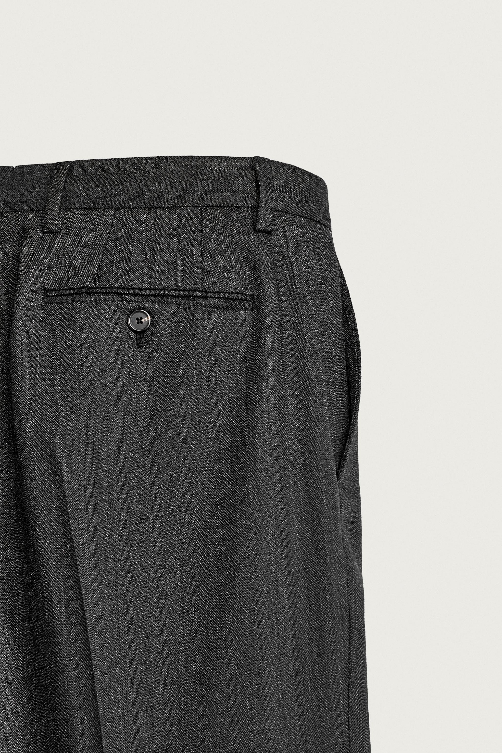 100% WOOL REGULAR FIT SUIT PANTS