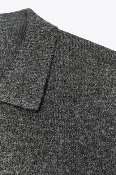 FAUX FUR LAPEL CARDIGAN - Anthracite grey by Zara - Image 6