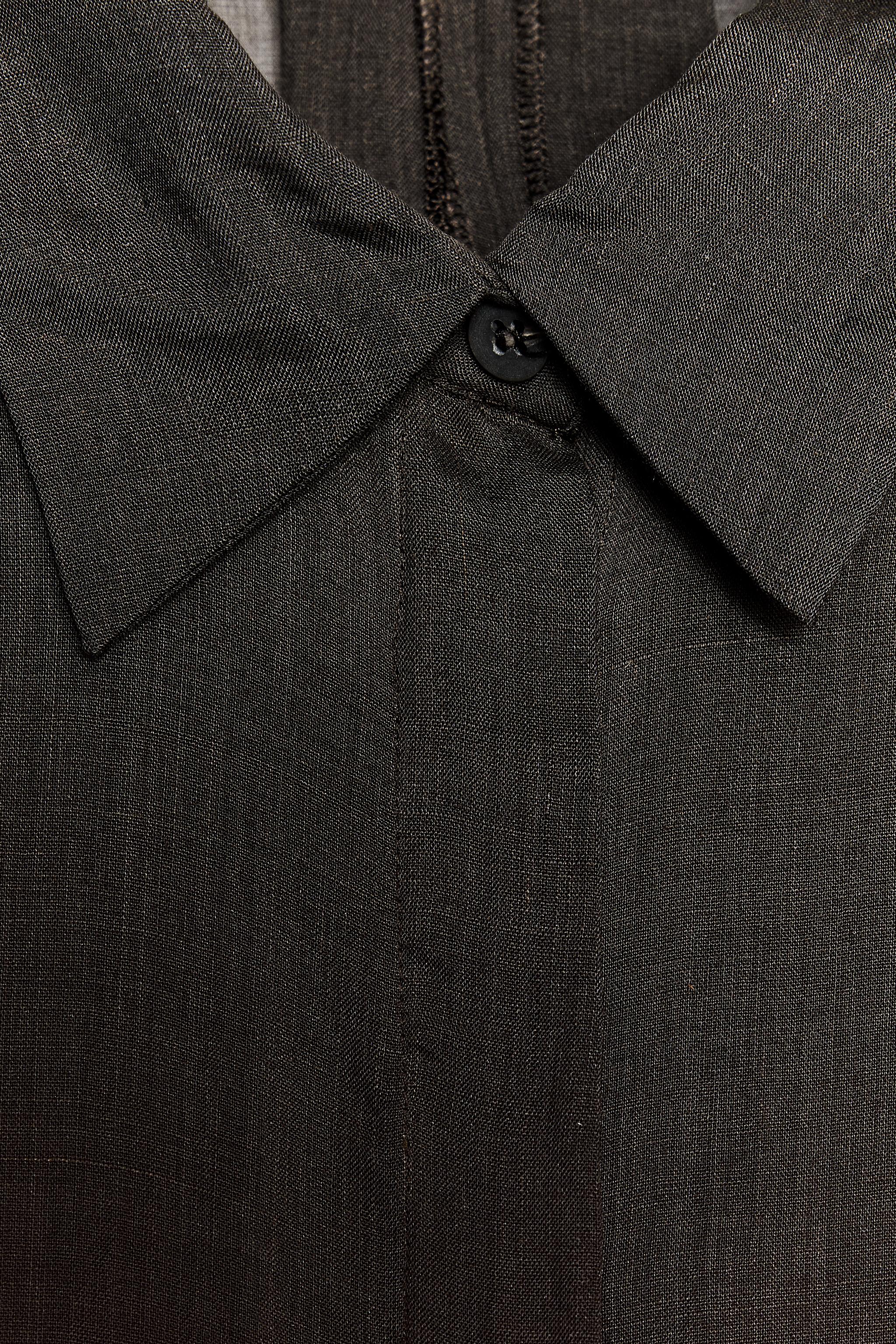 ZARA ラミーチュニックワンピース ZW COLLECTION 2183/053 ラミーチュニックワンピース ZW COLLECTION - ブラウン | ZARA