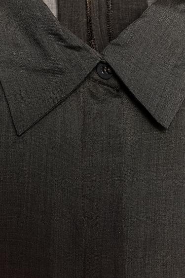 ROBE TUNIQUE AVEC RAMIE ZW COLLECTION - Marron de Zara - Image 8