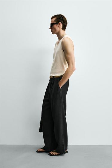 DÉBARDEUR EN TRICOT LIN - COTON - Écru de Zara - Image 4