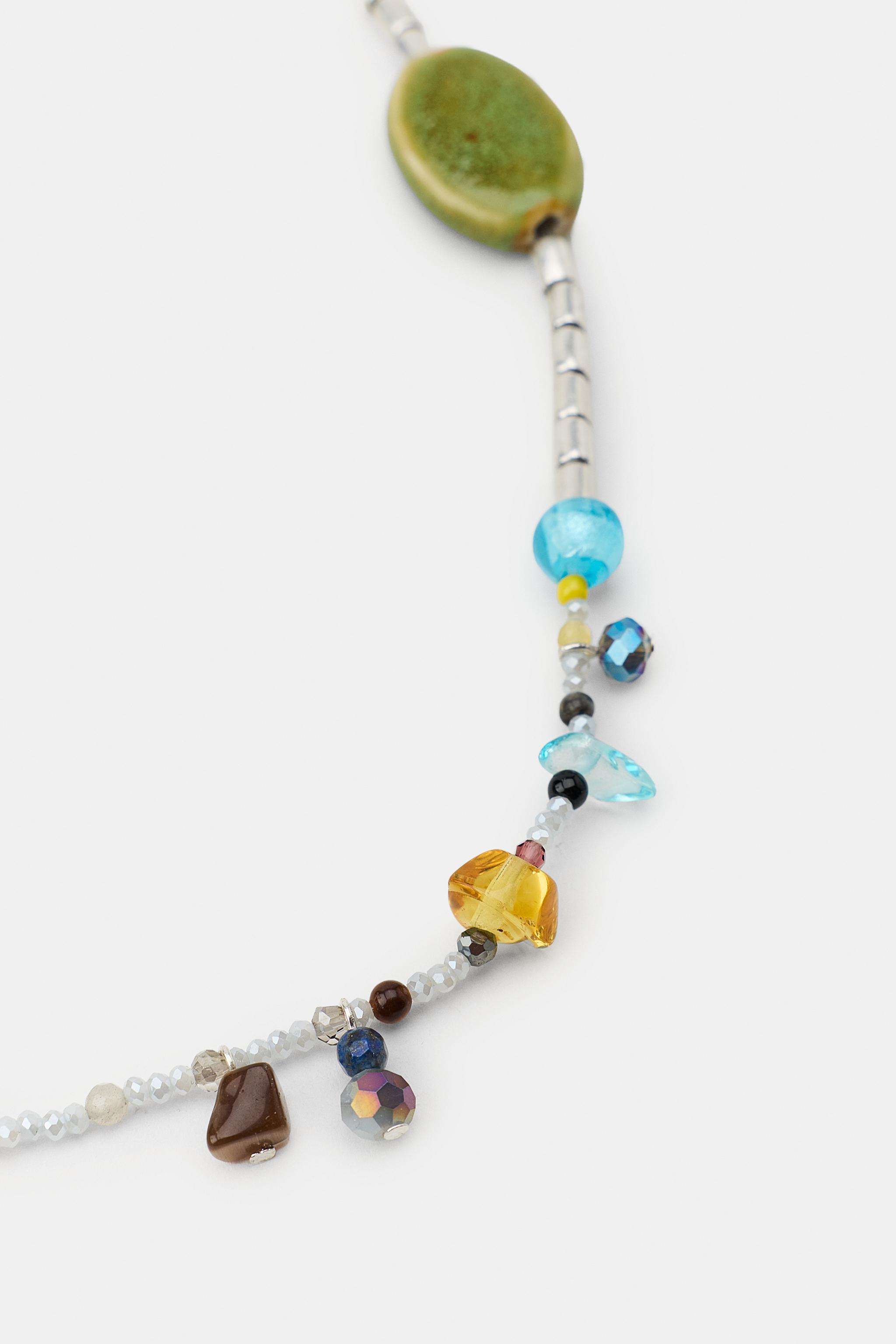 Женские аксессуары Zara BEADED SHELL NECKLACE — фото 3