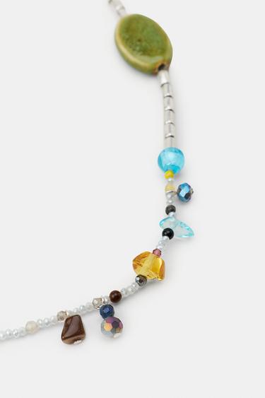 BEADED SEASHELL NECKLACE - Silver by Zara - Image 2