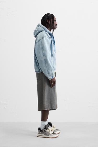 HOODED DENIM JACKET - Light blue by Zara - Image 4