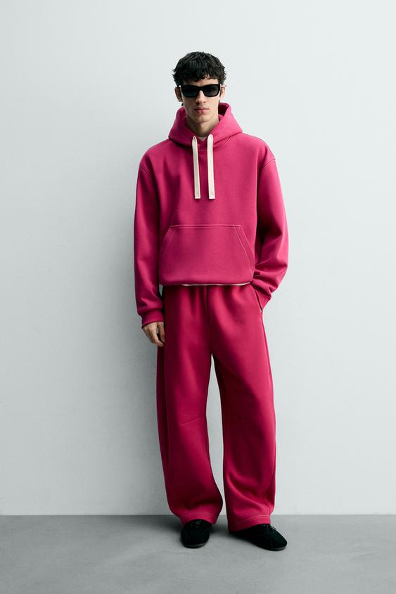PANTALÓN JOGGER COMBINADO - Fucsia de Zara - Imagen 0