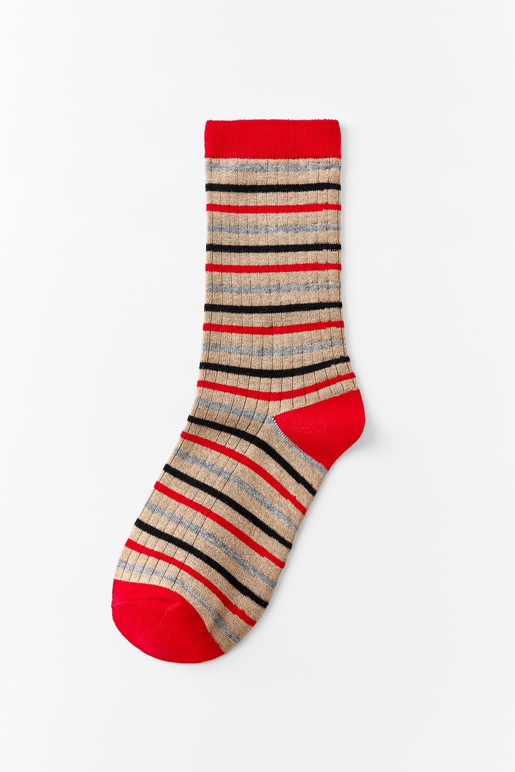 STRIPED RIBBED SOCKS