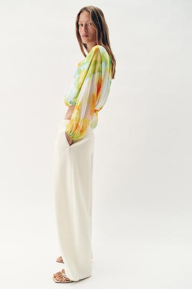 PRINTED CROPPED BLOUSE - TYEAMARILLO by Zara - Image 2