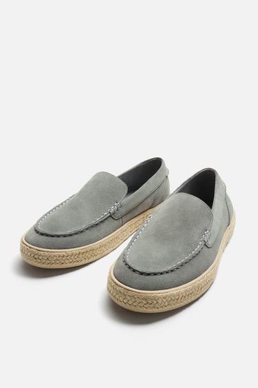 CASUAL LEATHER LOAFERS - Blue by Zara - Image 1