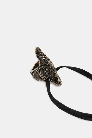BEADED HAND PIECE ACCESSORY - Aged gold by Zara - Image 2