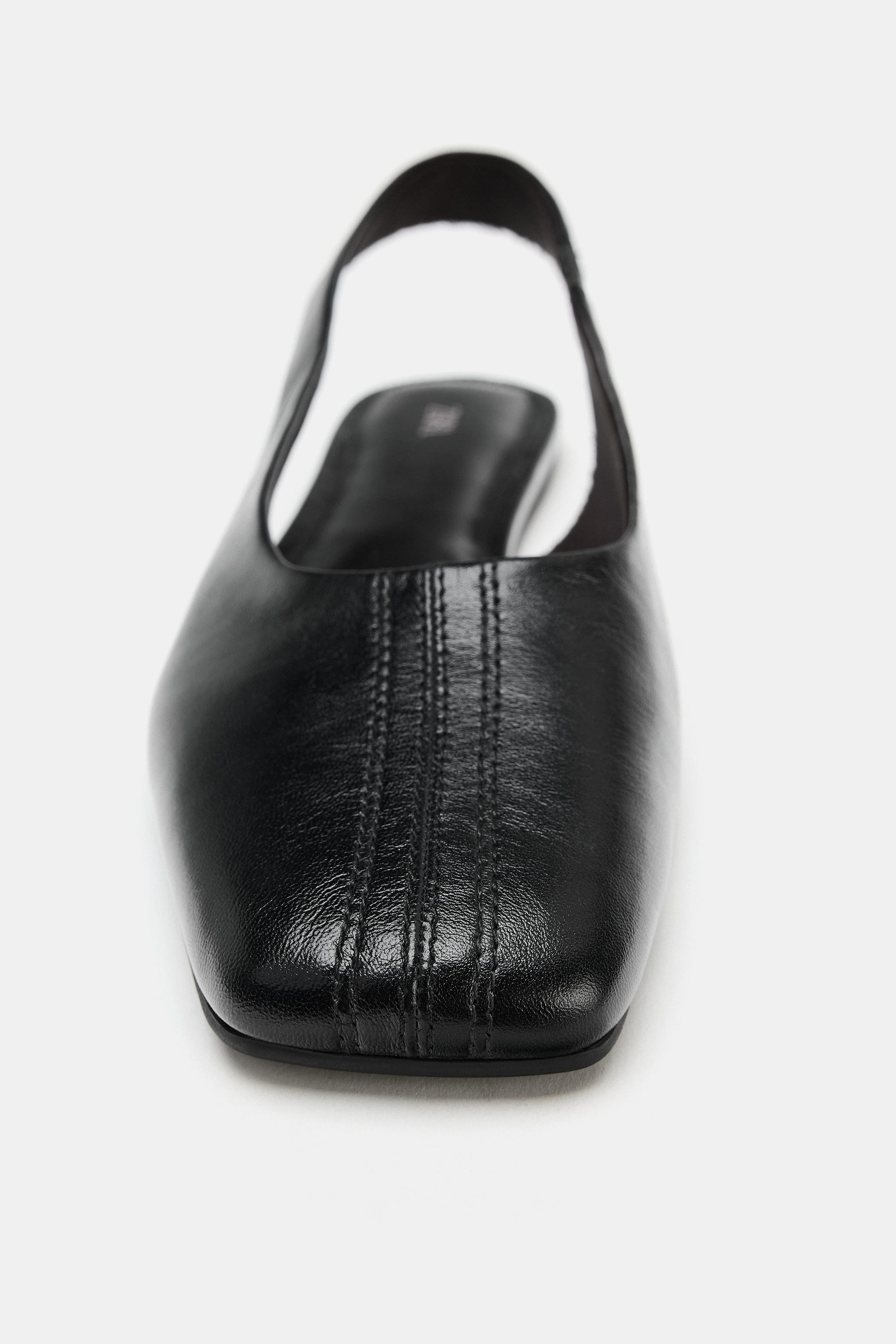 レザー スリングバックシューズ - ブラック | ZARA Japan / 日本
