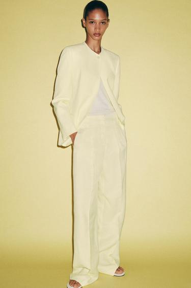 ZW COLLECTION PLEATED TROUSERS - Yellow by Zara