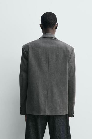 DOUBLE-BREASTED WOOL BLEND BLAZER - Grey marl by Zara
