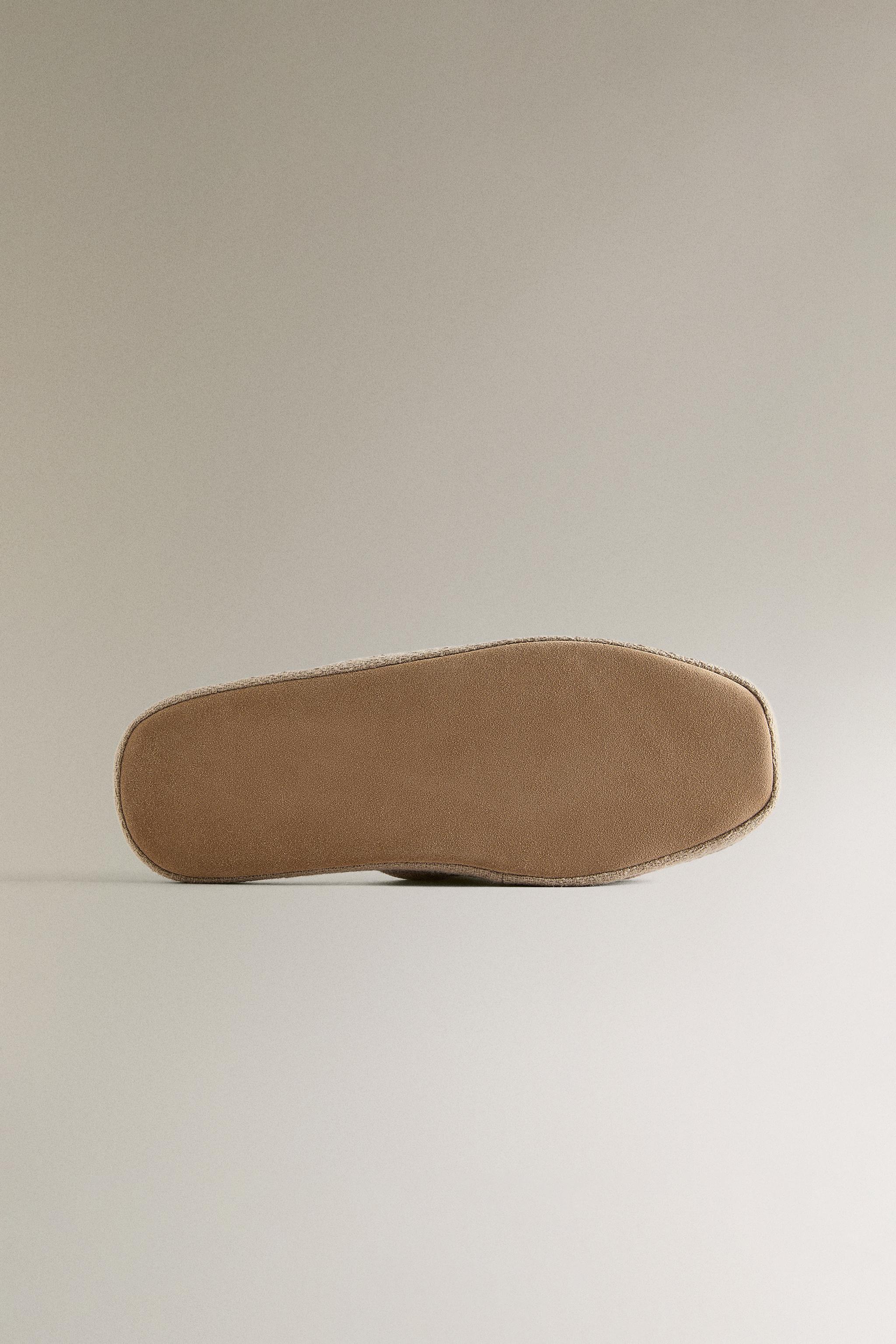 LINEN FLATFORM SLIPPERS