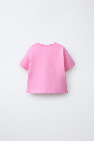 T-SHIRT INSCRIPTION BRODÉE - Rose de Zara - Image 1