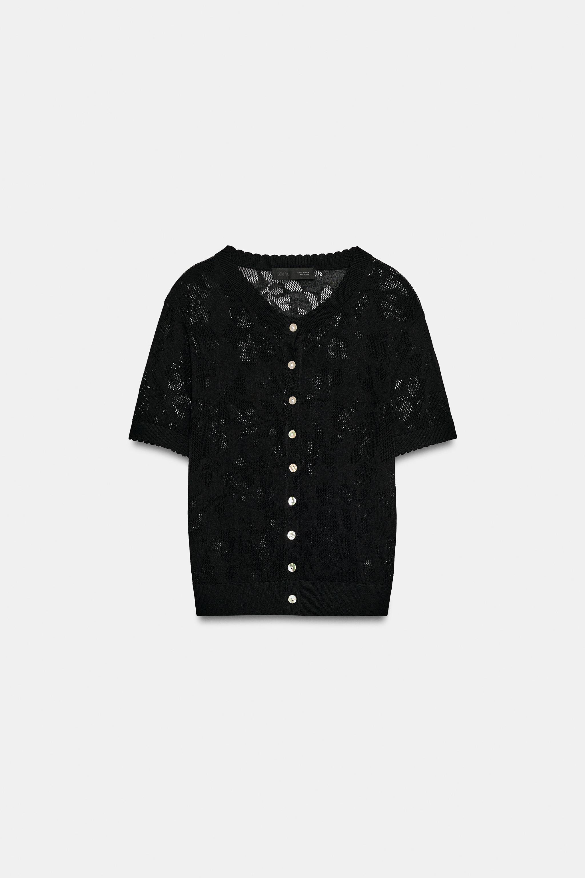 Floral Short-Sleeve Cardingan by Zara