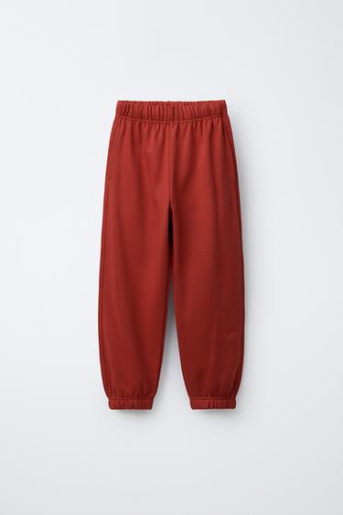 EMBROIDERED SWEATSHIRT AND JOGGERS SET - Red by Zara - Image 3