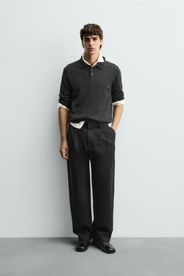 PANTALÓN RELAXED BALLOON FIT PLIEGUES - Negro de Zara