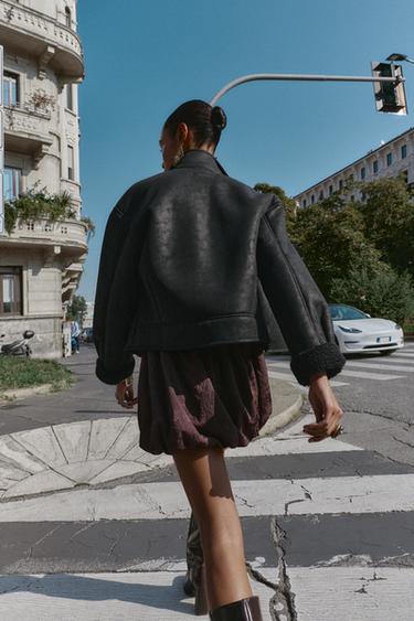 VESTE DOUBLE FACE EFFET DAIM - Noir de Zara - Image 1