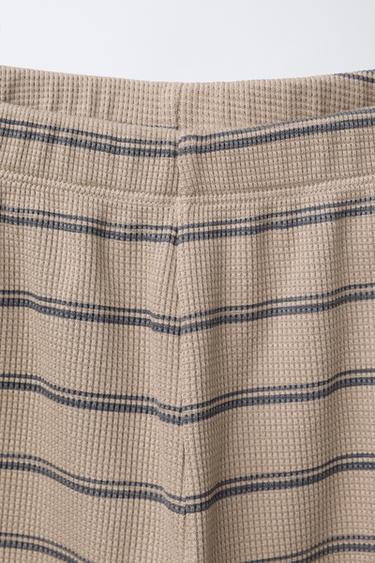 2-6 YEARS/ STRIPED WAFFLE PYJAMAS - camel by Zara - Image 6