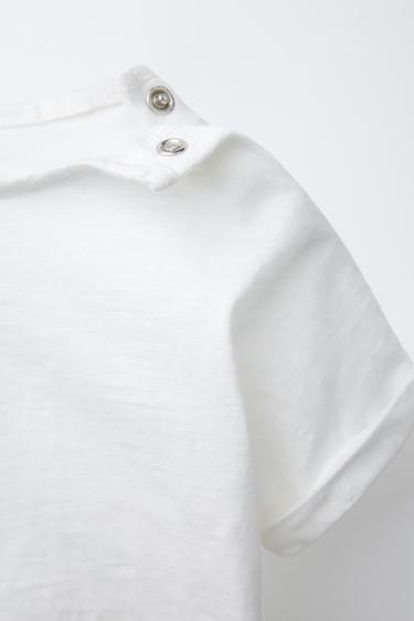 T-SHIRT UNI - Blanc de Zara - Image 2