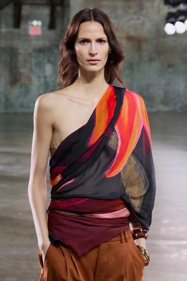 MODAL PRINT SCARF - Black by Zara - Image 1