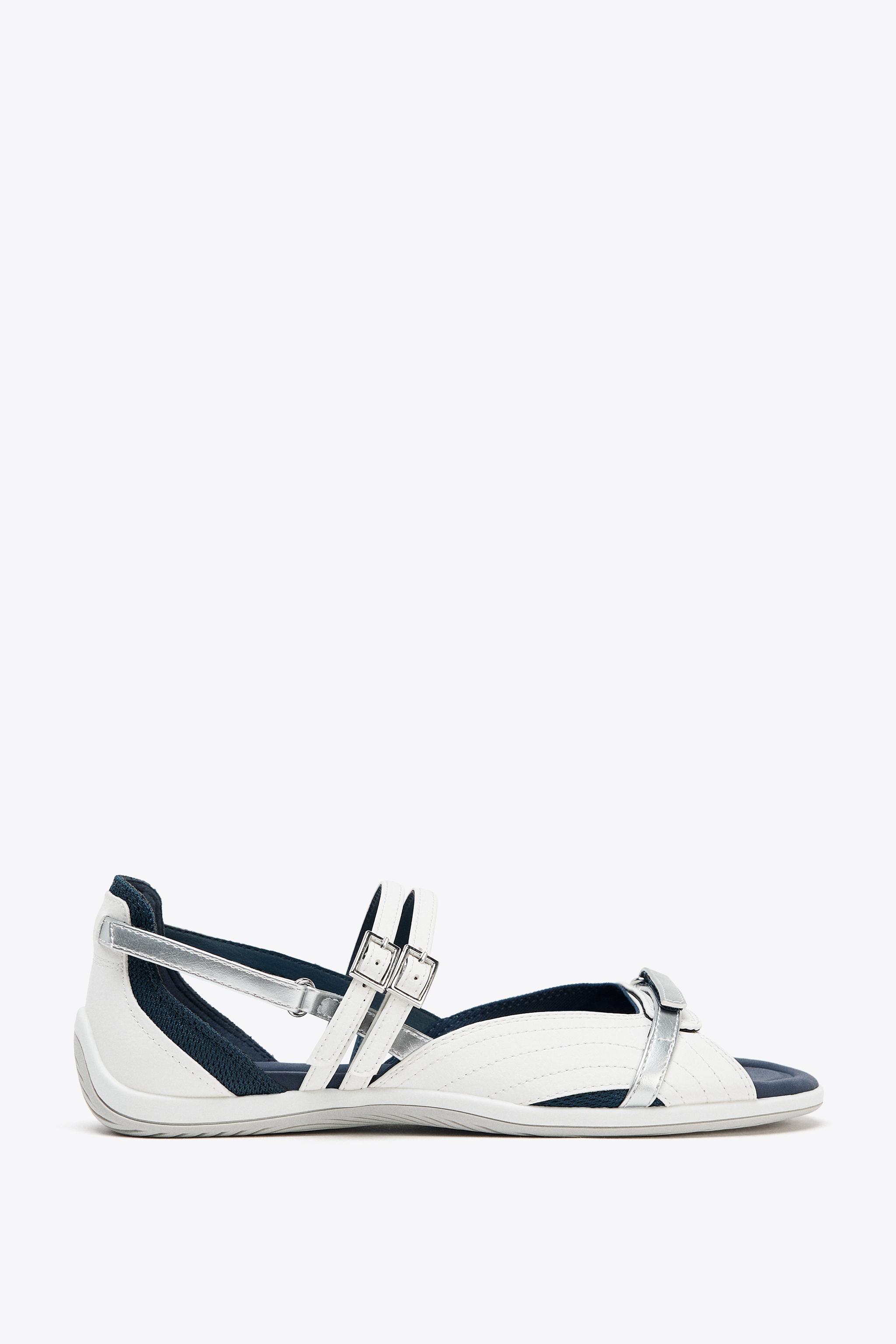 スペイン発送 ZARA ストラップ付きスポーツサンダル 今季新作！ ZARA - ZARA スポーティサンダル 38サイズ ブラックの通販 by