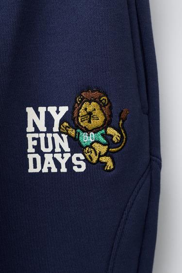 PANTALON DE JOGGING BRODÉ LION - Bleu de Zara - Image 3