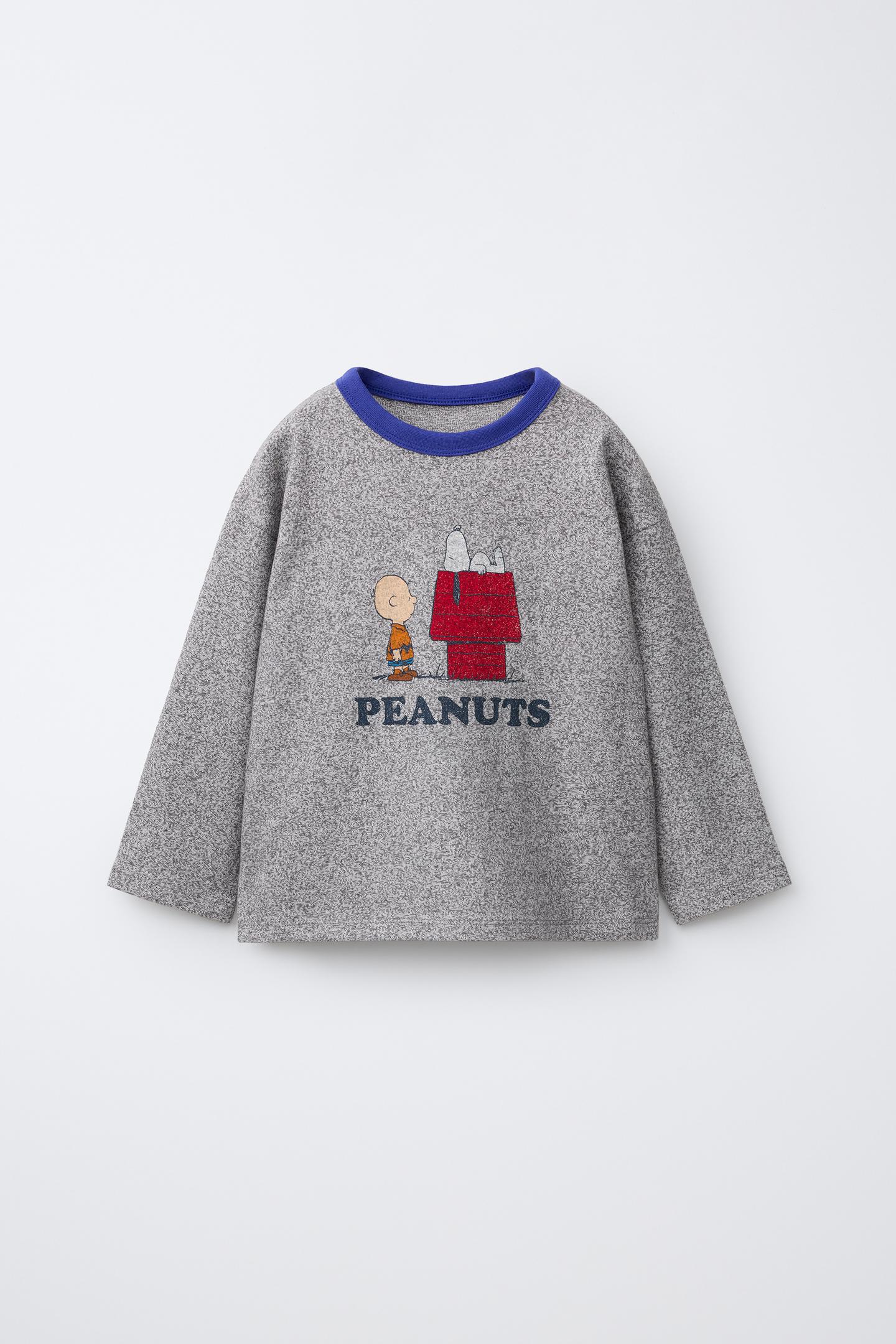 Детская футболка Zara Snoopy Peanuts™ Graphic, цвет: Серый меланжевый — фото 2