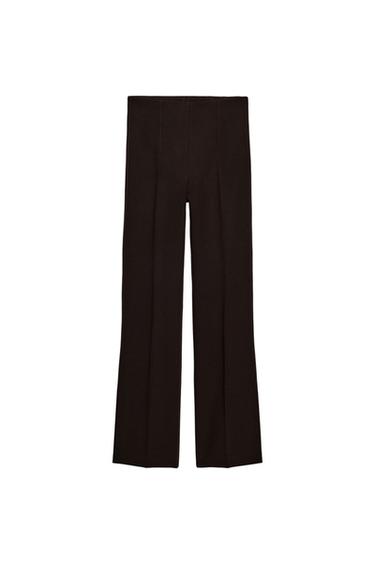 بنطلون FLARE بفتحات ZW COLLECTION - بني الخاص بـ Zara