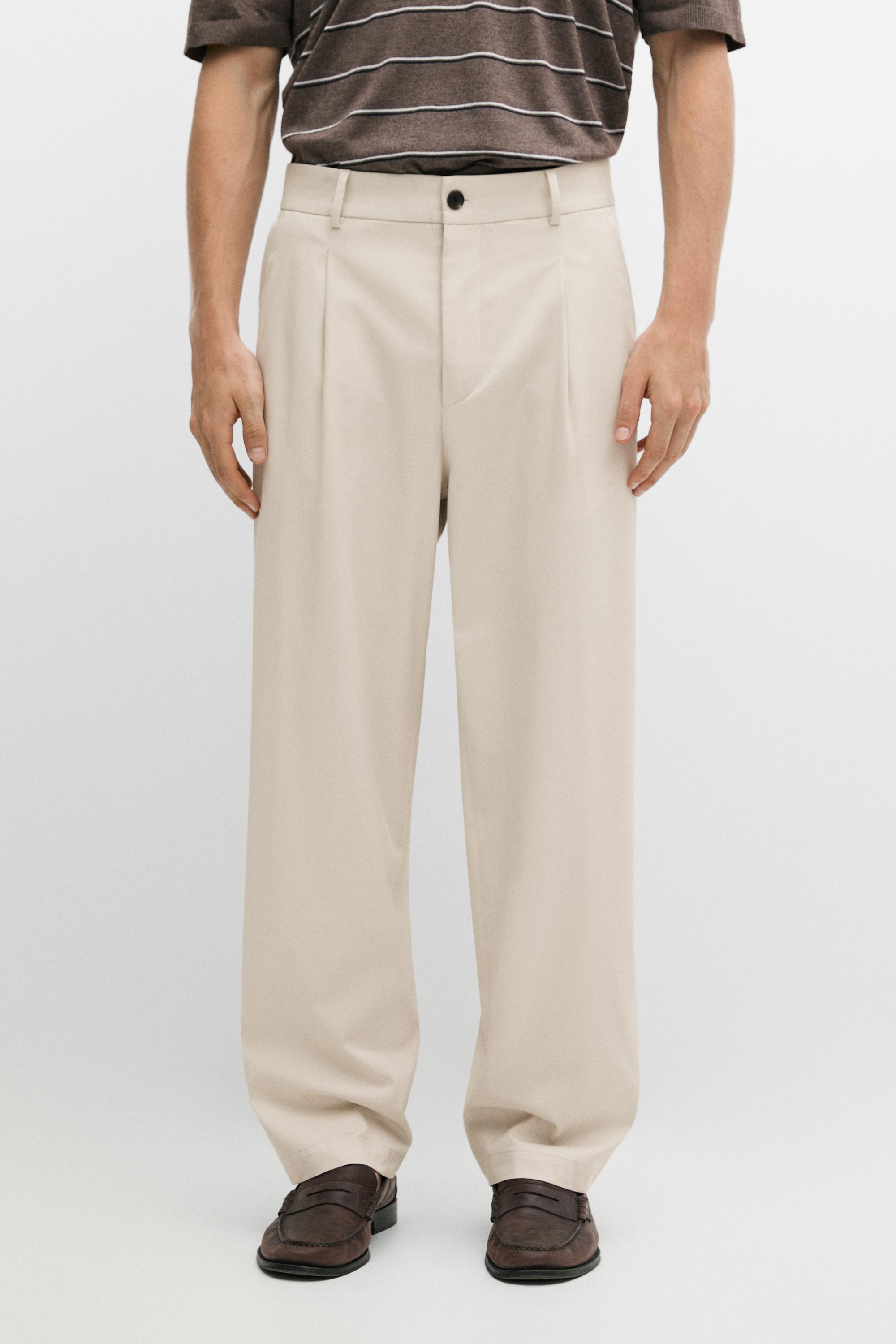 Relaxed fit darted pants