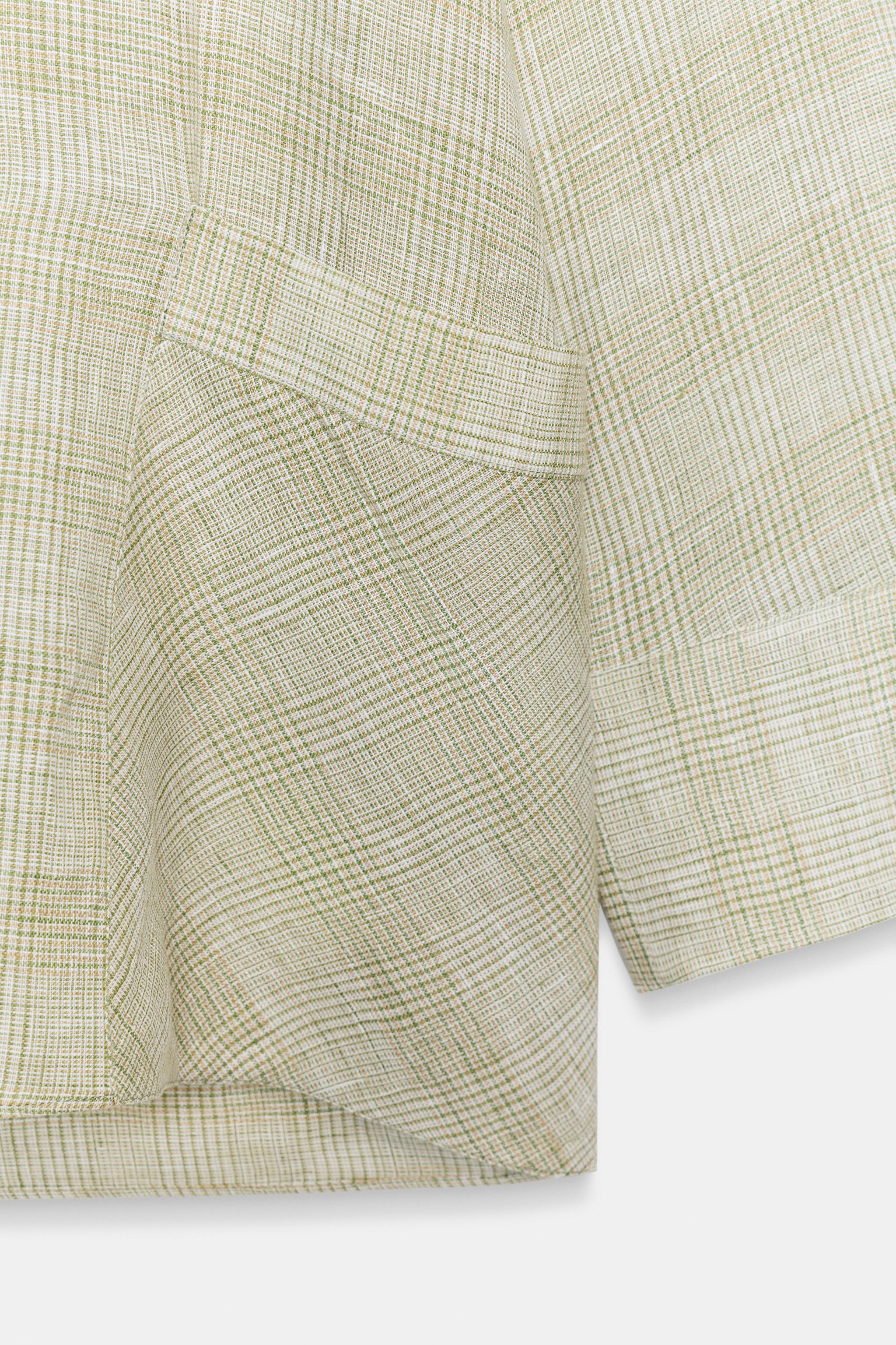 ZW COLLECTION PLAID LINEN SHIRT