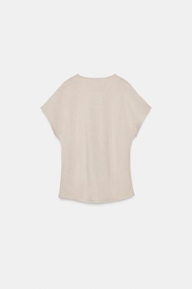 TOP DOUX À NŒUD - Sable / Chiné de Zara - Image 6