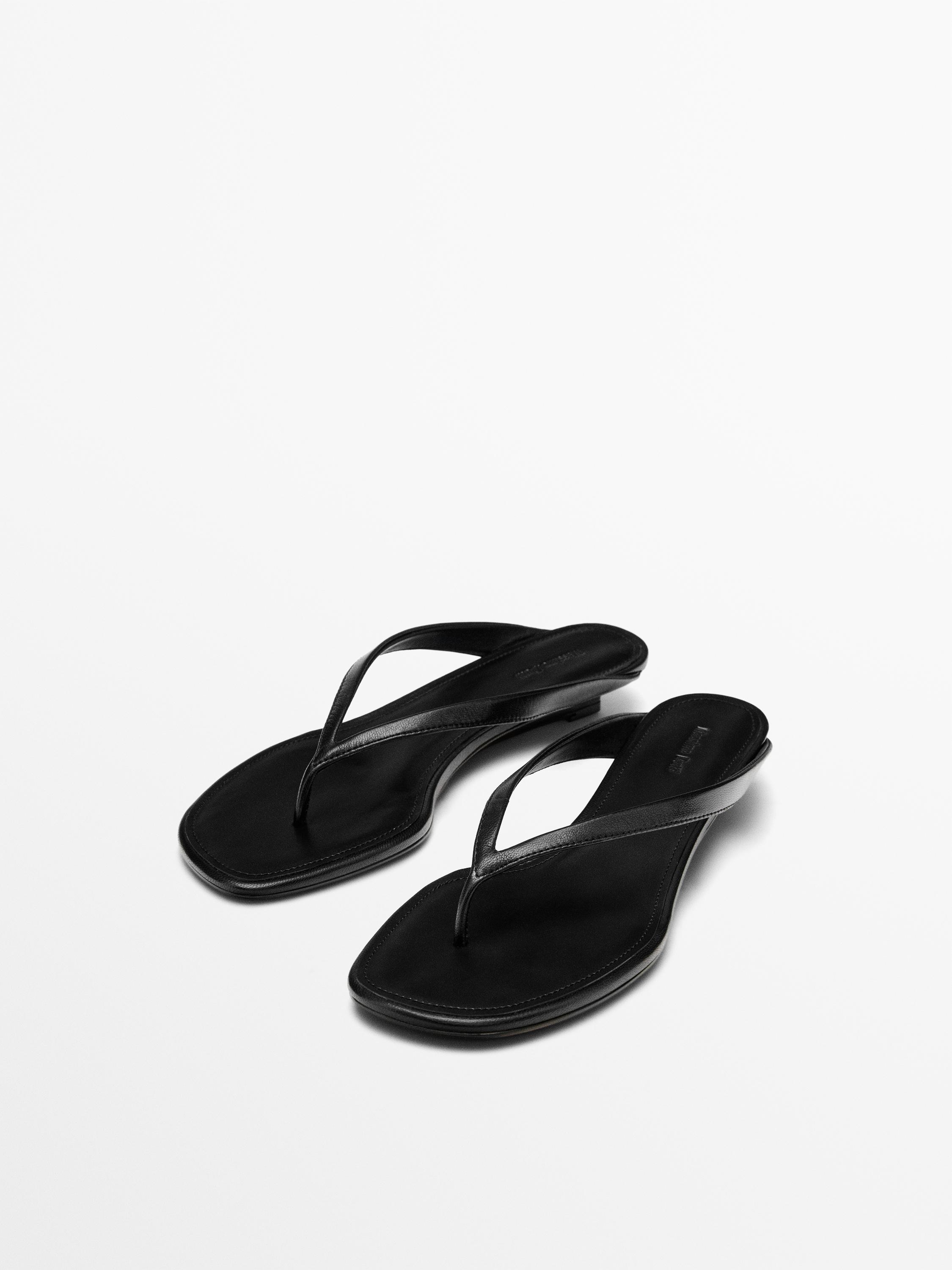 Sandale entre-doigts talon midi