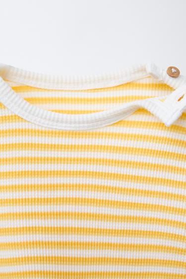 STRIPED WAFFLE TEXTURE T-SHIRT AND BERMUDA SHORTS SET - striped by Zara - Image 2