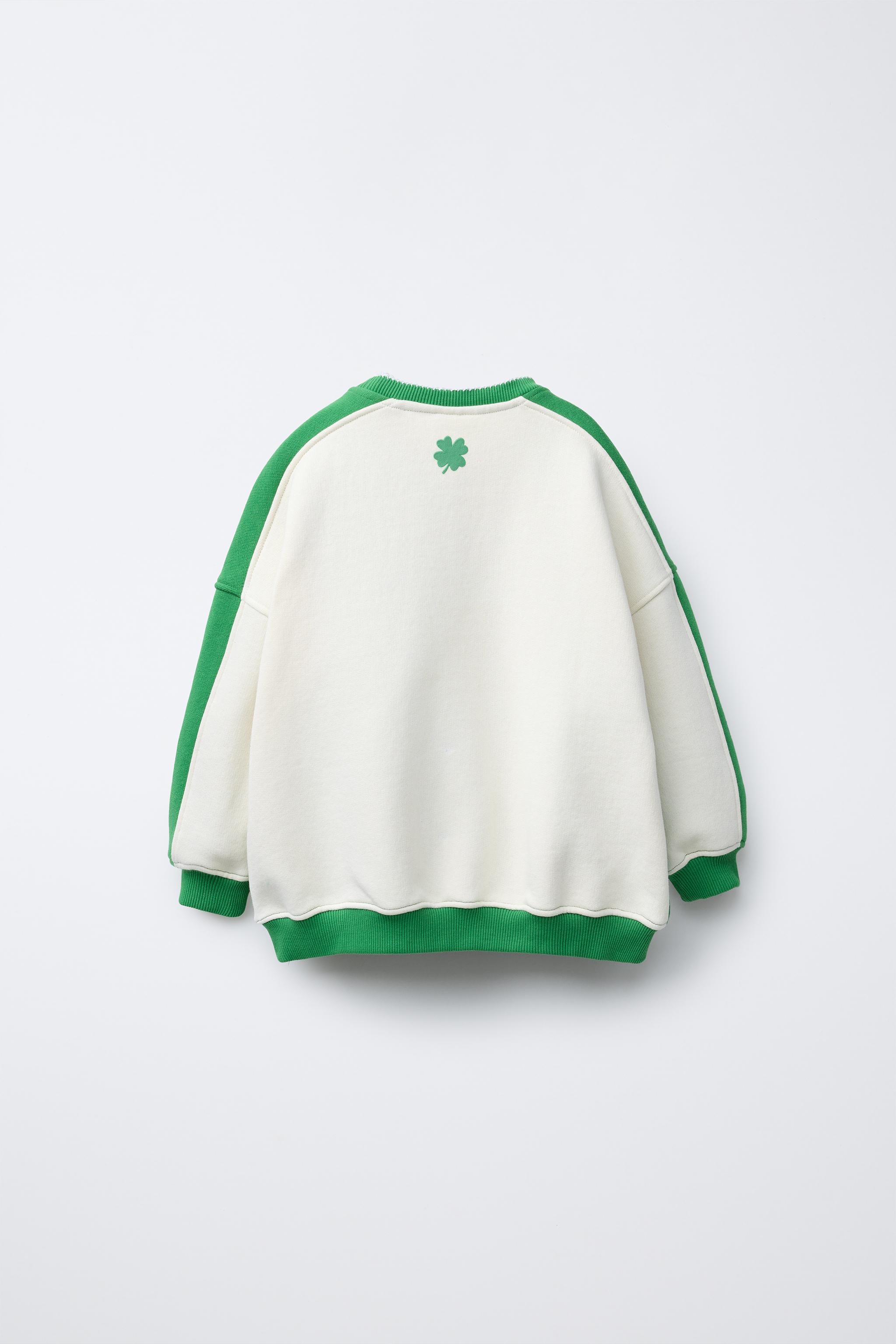 SWEATSHIRT WITH RAISED PRINT - Green | ZARA United States