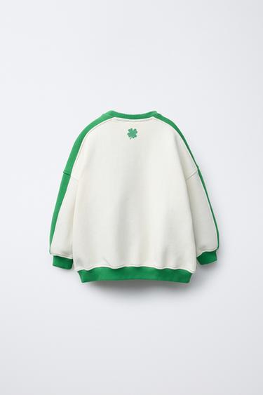 SWEAT IMPRIMÉ À RELIEF - Vert de Zara - Image 1