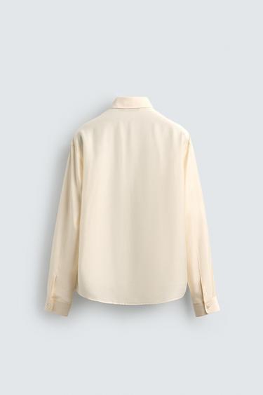 FLOWING BAMBOO - SILK SHIRT - Oyster-white by Zara - Image 7