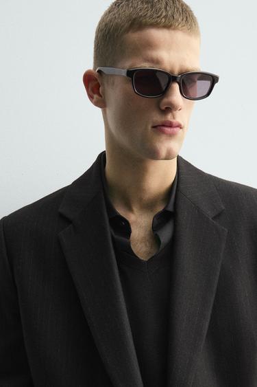 BLAZER COURTE COUPE COSTUME À RAYURES TENNIS - Gris foncé de Zara - Image 4