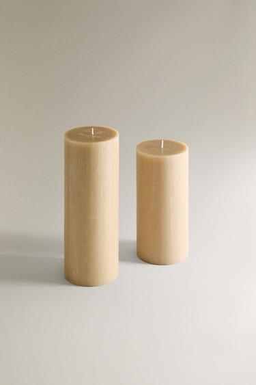 LONG DECORATIVE CYLINDRICAL CANDLE - Cream by Zara - Image 1