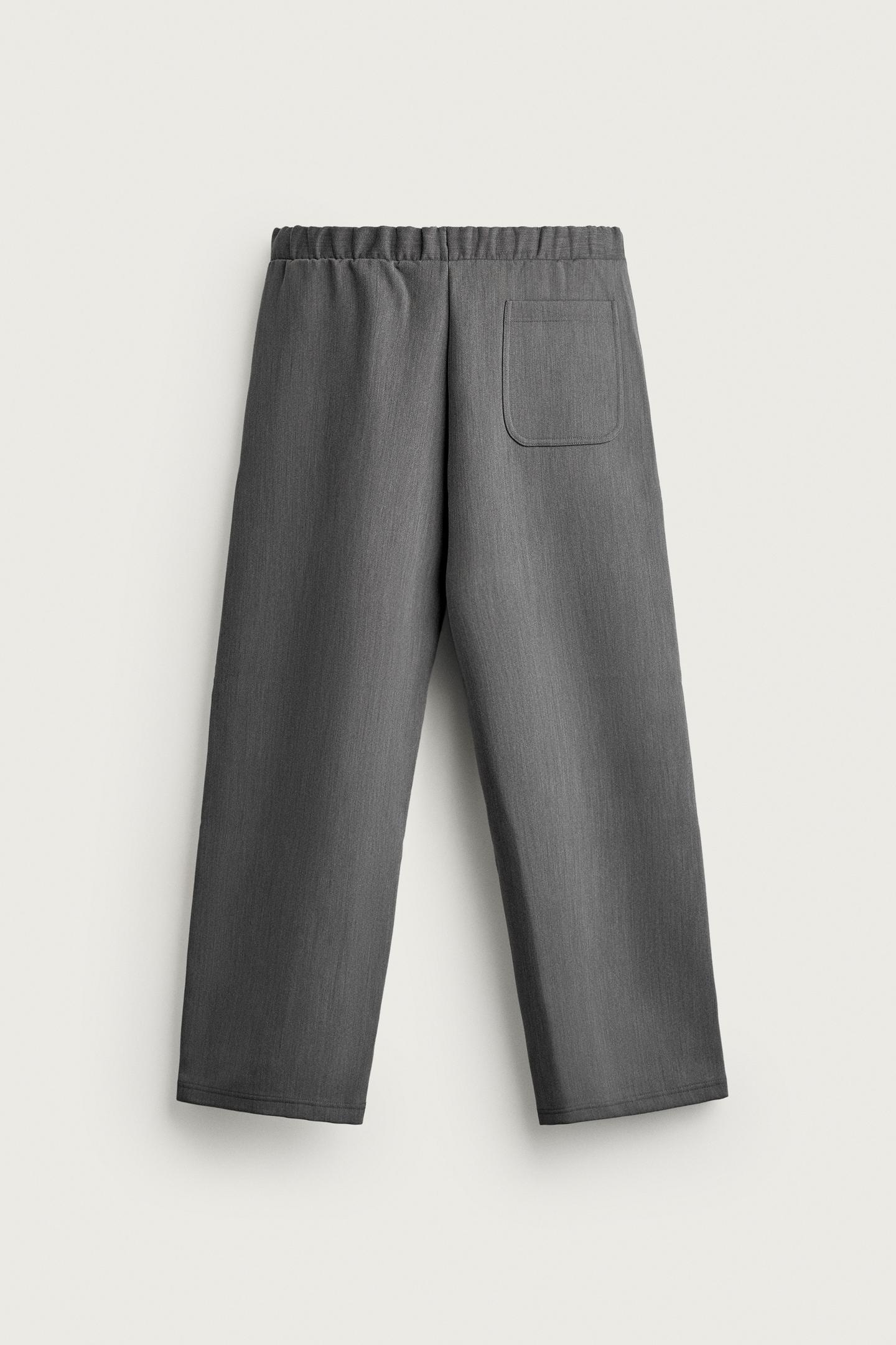 Мужские брюки Zara Pleated Wide Fit, цвет: Серый — фото 6