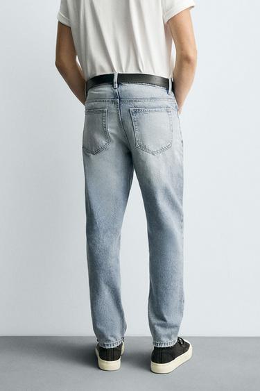 SLIM FIT CROPPED JEANS - Light blue by Zara - Image 2