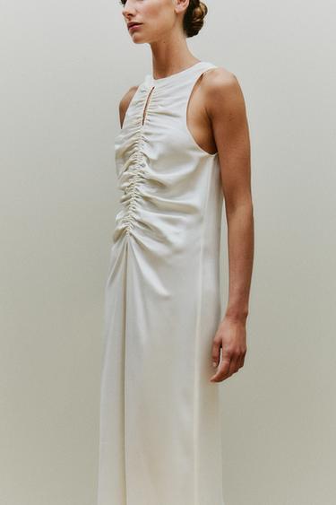 GATHERED SILK NIGHTDRESS - Ecru by Zara - Image 5