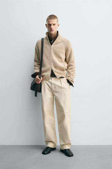 WASHED TEXTURED KNIT CARDIGAN - Ecru by Zara - Image 0