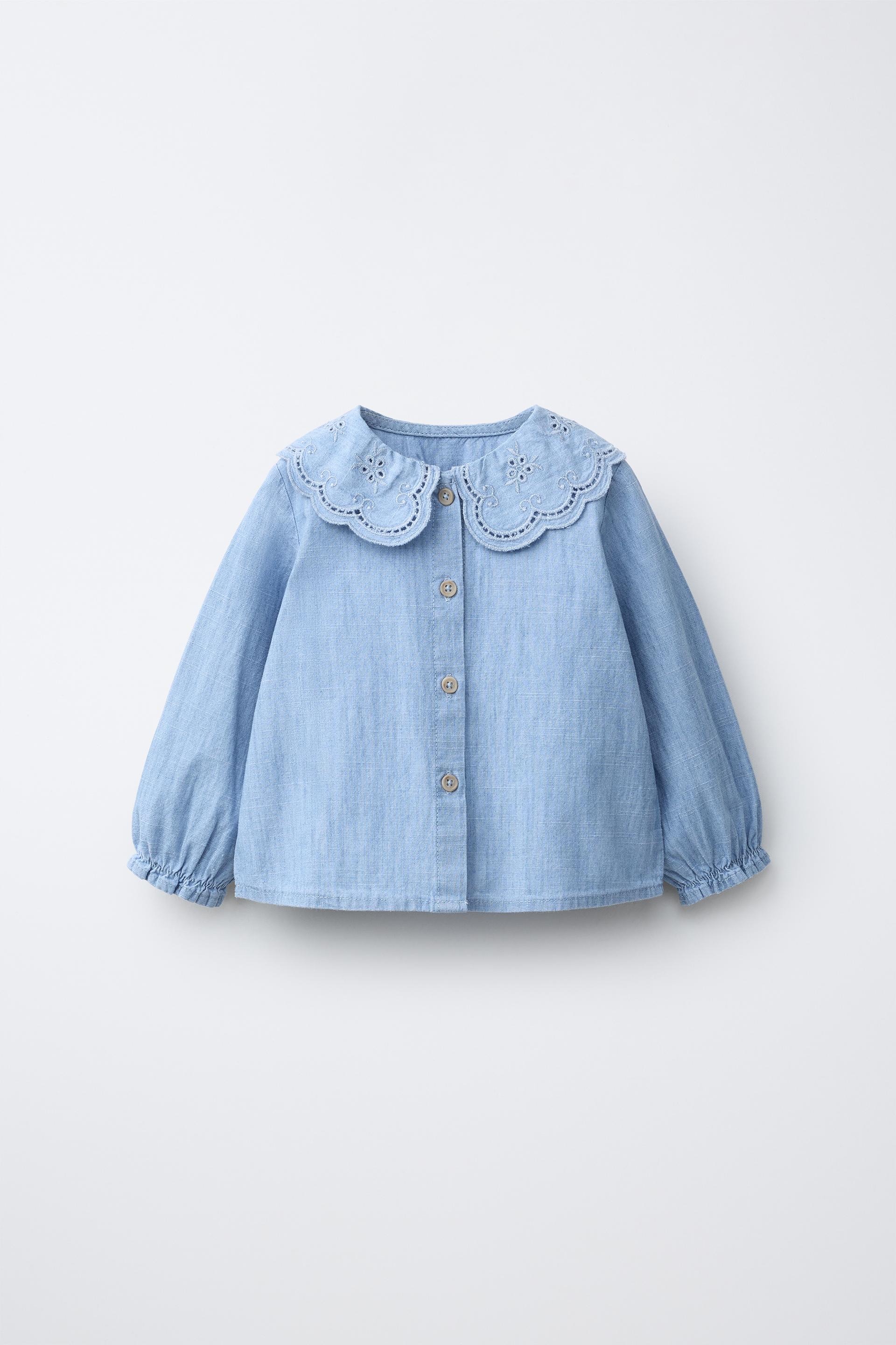 Embroidered Peter Pan Collar Shirt
