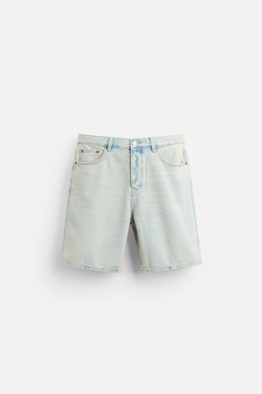 BERMUDA DENIM STRAIGHT FIT - Azul tinta de Zara